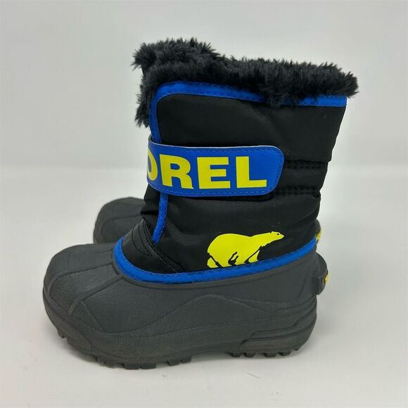 Sorel Kids Snow Commander Boots Black, Gray Blue Size 10 Toddler Waterproof - Picture 6 of 12